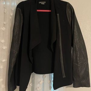 VINCE Black Wool/Leather Jacket size XL